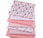 Lot de 8 tissus sergés matelassés 100 % coton à imprimé floral Love Cherry, série rose, pour masque, écharpe, vêtements pour bébé